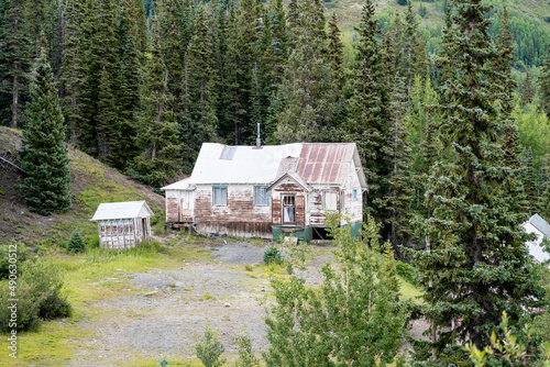 Old abandoned home near the Idarado Mine along the Million Dollar Highway in Colorado