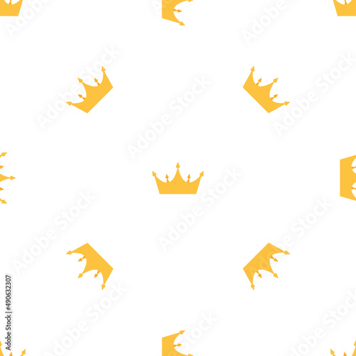 Abstract Seamless pattern with king, princess crowns. Illustration