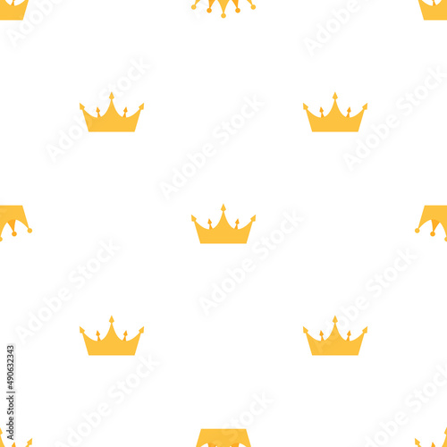 Abstract Seamless pattern with king, princess crowns. Illustration