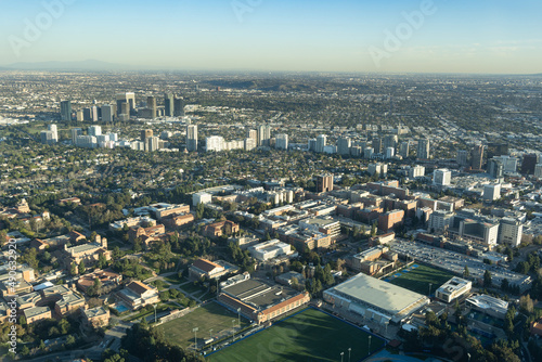 Aerial view of Westwood and the UCLA campus in Los Angeles photo