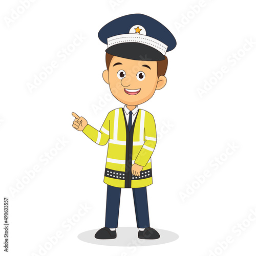 Traffic Policeman Regulates Traffic. Road Inspector.
