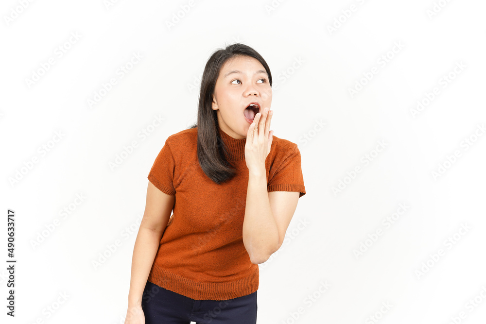 WOW and Shocked Face Expression Of Beautiful Asian Woman Isolated On White Background WOW and Shocked Face Expression Of Beautiful Asian Woman Isolated On White Background