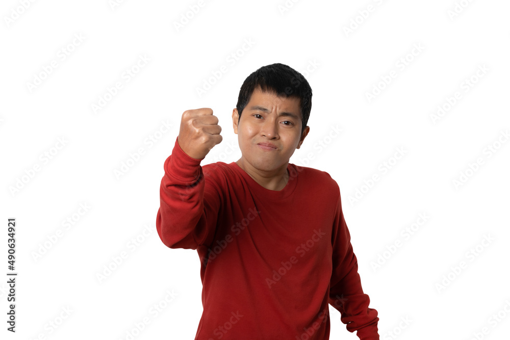 Portrait of young man with winner gesture and celebrating victory happy. Portrait of young man with winner gesture and celebrating victory happy.