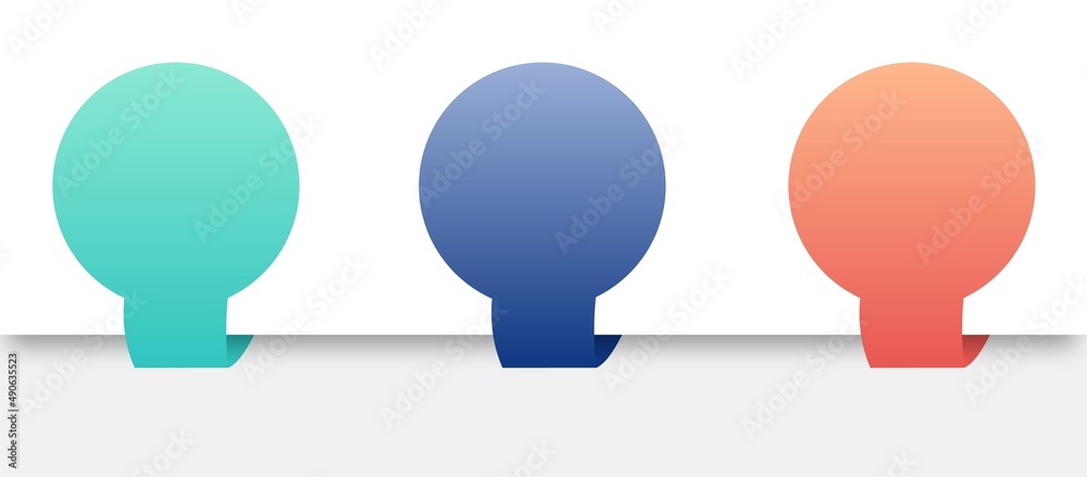3D Gradient paper ribbon banner with shadow. Realistic curved paper ribbon isolated on white background. 3D Gradient paper ribbon banner with shadow. Realistic curved paper ribbon isolated on white background.