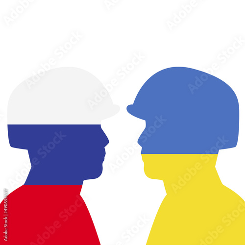 Russia's war against Ukraine. Two soldiers confront each other