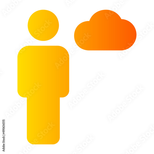 cloud data gradient icon