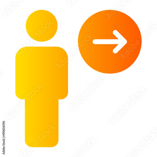 right direction gradient icon