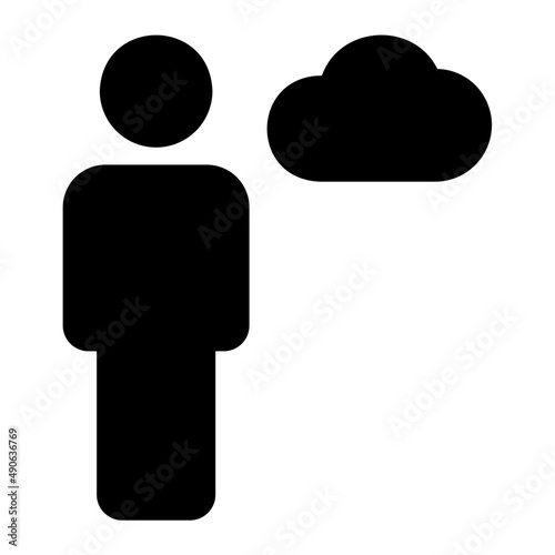 cloud data glyph icon