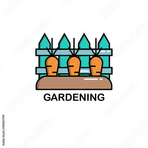 Gardening Concept Icon isolated on white background. Illustration