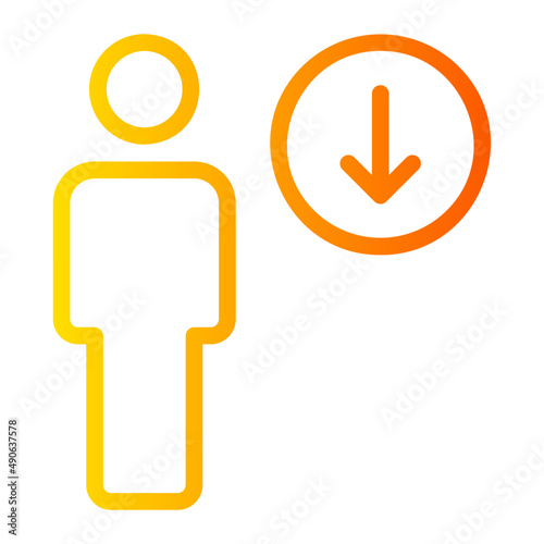down arrow gradient icon