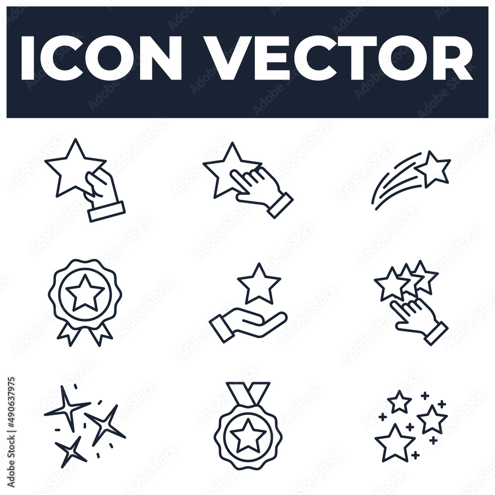 Fototapeta premium set of Star elements symbol template for graphic and web design collection logo vector illustration