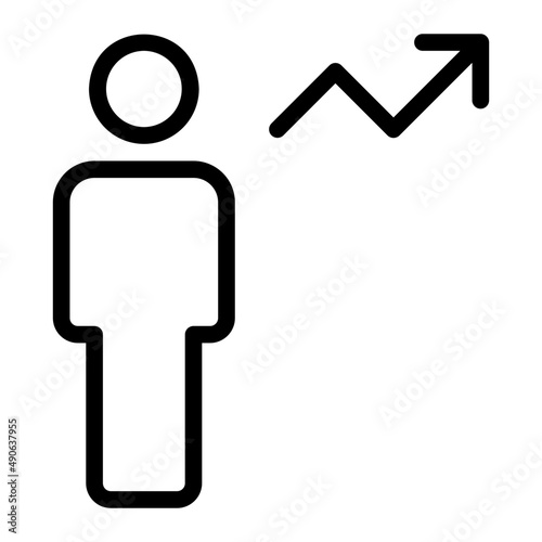 rise in value line icon