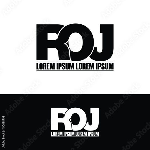ROJ letter monogram logo design vector