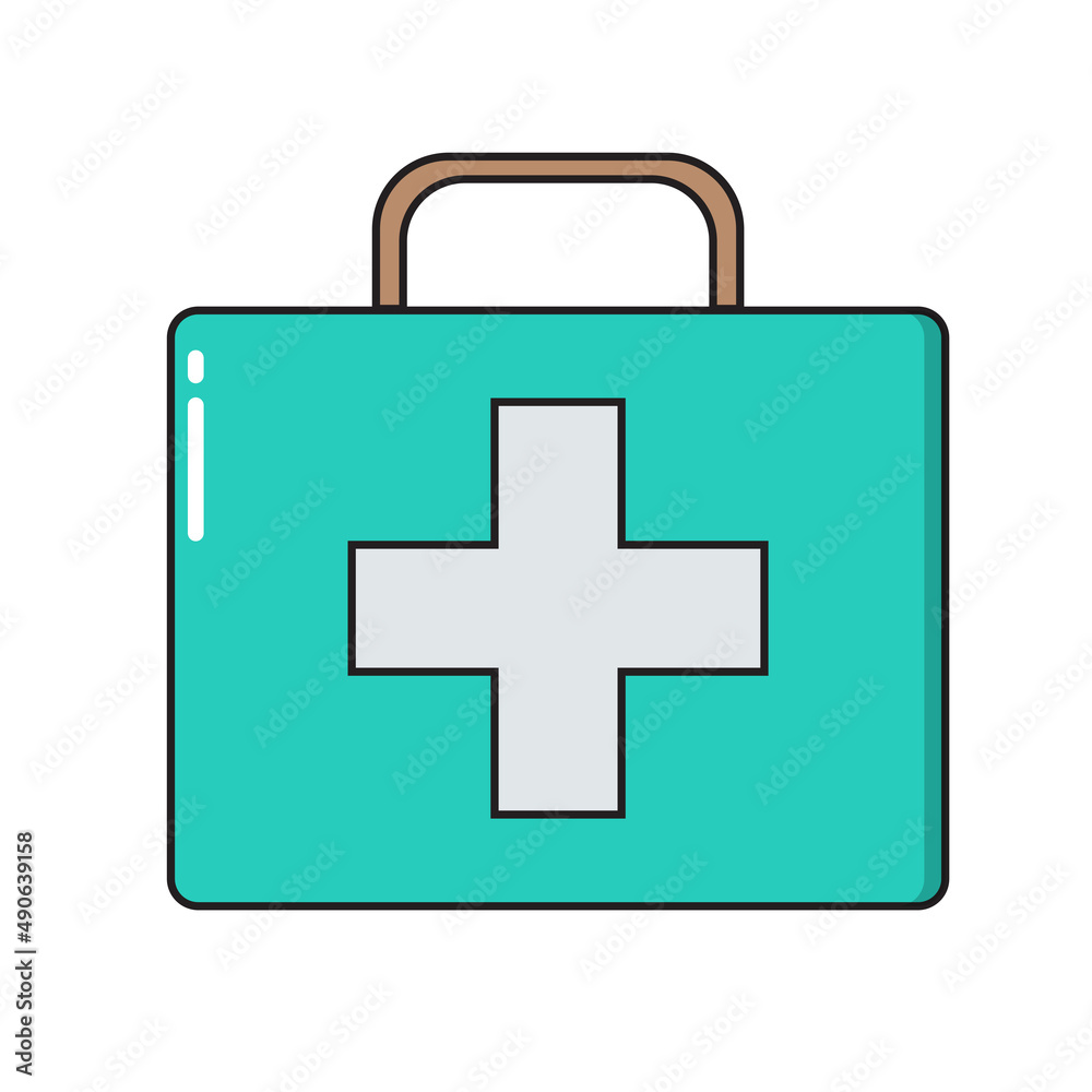 Doctor s case simple medical icon in trendy line style isolated on white background for web apps and mobile concept. Illustration Doctor s case simple medical icon in trendy line style isolated on white background for web apps and mobile concept. Illustration