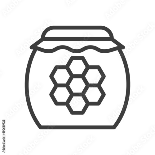 Sweet honey jar. Simple food icon in trendy style isolated on white backgroun...