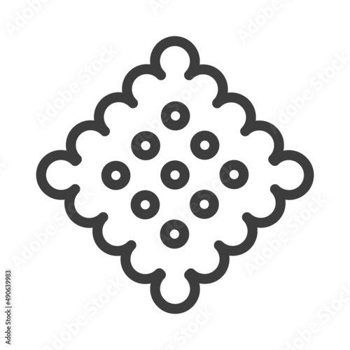 Delicious crispy cookies. Simple food icon in trendy line style isolated on w...
