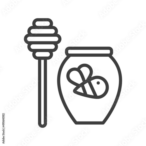 Sweet honey jar. Simple food icon in trendy style isolated on white backgroun...