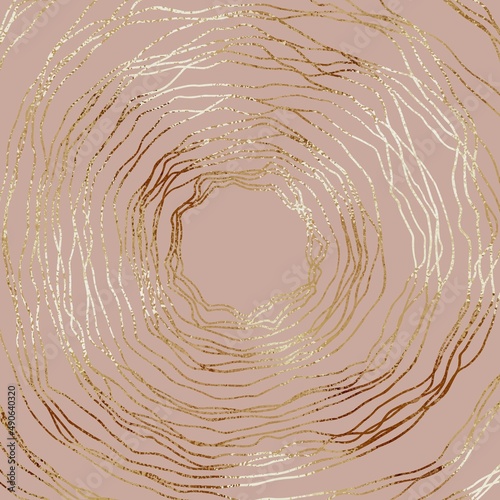 Rose gold. Mineral. Abstract pattern with imitation of rose gold texture.