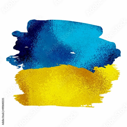 Ukrainian flag. Vector illustration isolated on white background.