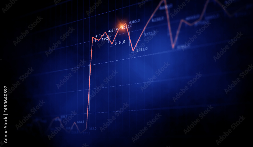 Business graph and trade monitor Business graph and trade monitor