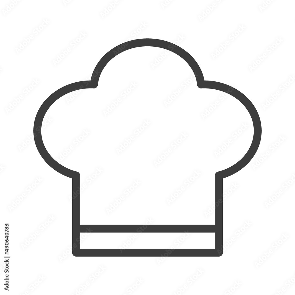 Chef s hat for a chef. Simple food icon in trendy line style isolated on white background for web apps and mobile concept. Illustration Chef s hat for a chef. Simple food icon in trendy line style isolated on white background for web apps and mobile concept. Illustration