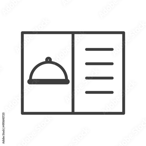 Menu for the restaurant. Simple food icon in trendy line style isolated on wh...