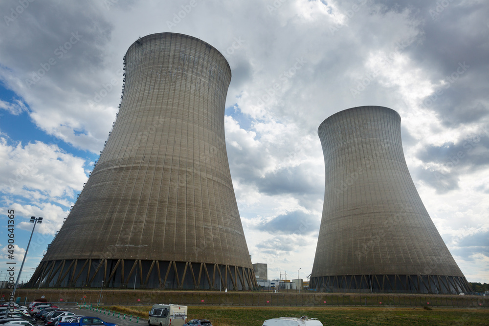 Concrete towers of Nuclear Power Plant near Gien, France