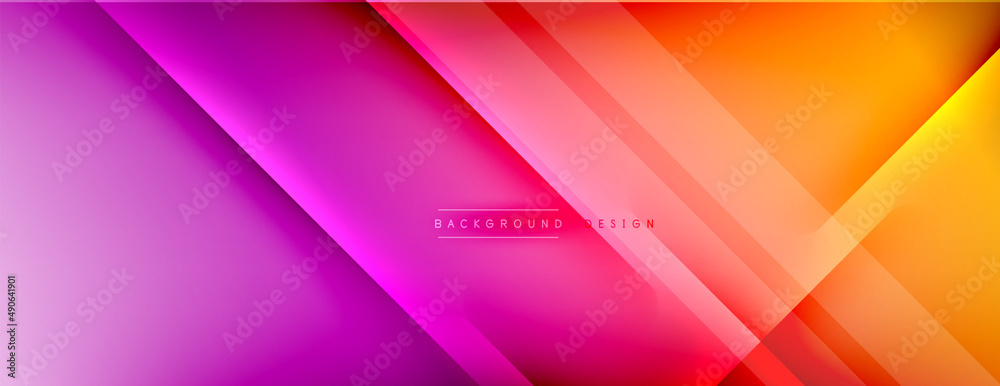 Abstract background - lines composition created with lights and shadows. Technology or business digital template. Trendy simple fluid color gradient abstract background with dynamic