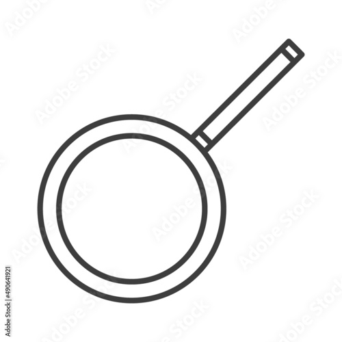 Frying pan cover. Simple food icon in trendy line style isolated on white bac...