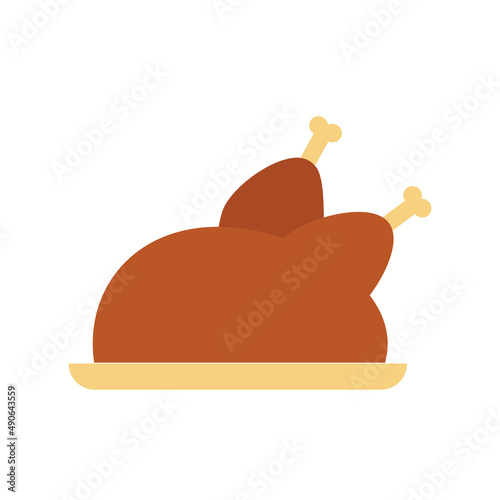 Fried chicken Simple food icon in trendy style isolated on white background f...