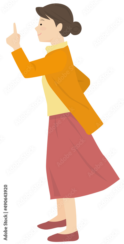 Vector illustration of a woman standing sideways Vector illustration of a woman standing sideways