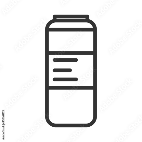 Cool drink bottle. Simple food icon in trendy line style isolated on white ba...