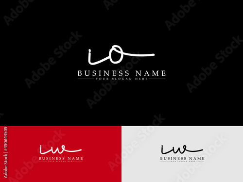 Art IO Signature Logo Design, Signature Io oi Logo Letter Vector stock image