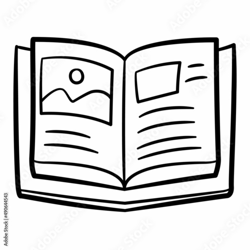 book read write knowledge insight thought journal single isolated icon with sketch hand drawn outline style