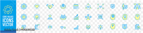 Set of core values icons vector