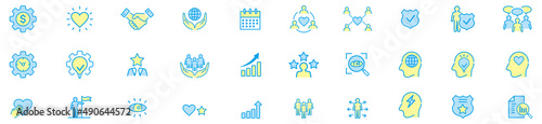 Set of core values icons vector