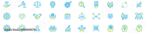 Set of core values icons vector