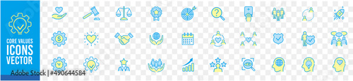 Set of core values icons vector