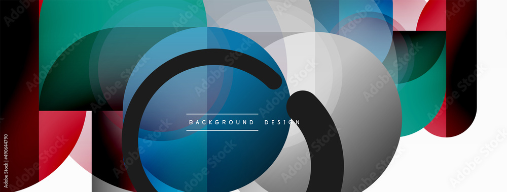 Round triangle shapes lines and circles. Geometric vector illustration for wallpaper banner background or landing page Round triangle shapes lines and circles. Geometric vector illustration for wallpaper banner background or landing page