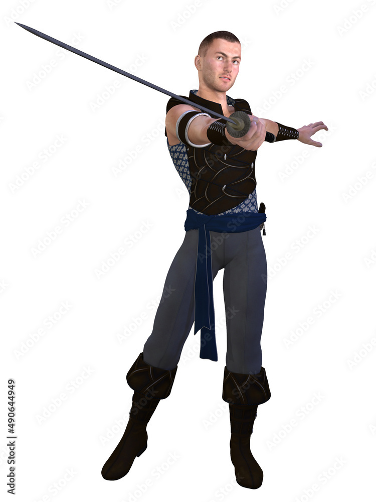 3d illustration of an fantasy action male figure 3d illustration of an fantasy action male figure