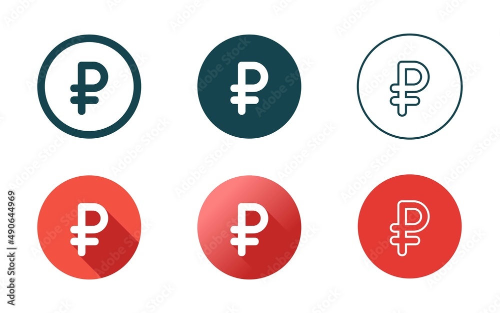 Russian Ruble Symbol Icon Set Russian Ruble Symbol Icon Set