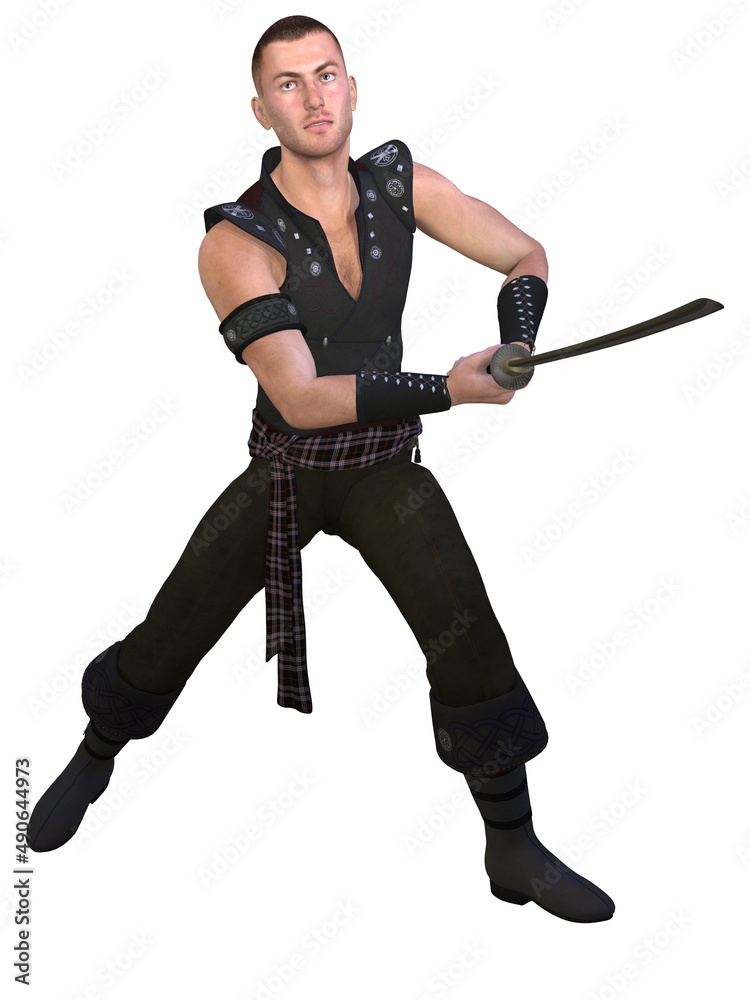 3d illustration of an fantasy action male figure 3d illustration of an fantasy action male figure