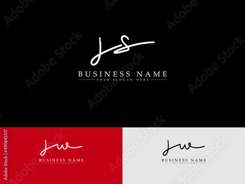 Signature JS Logo, Drawing Js sj Letter Logo Icon Design for sketch drawing company