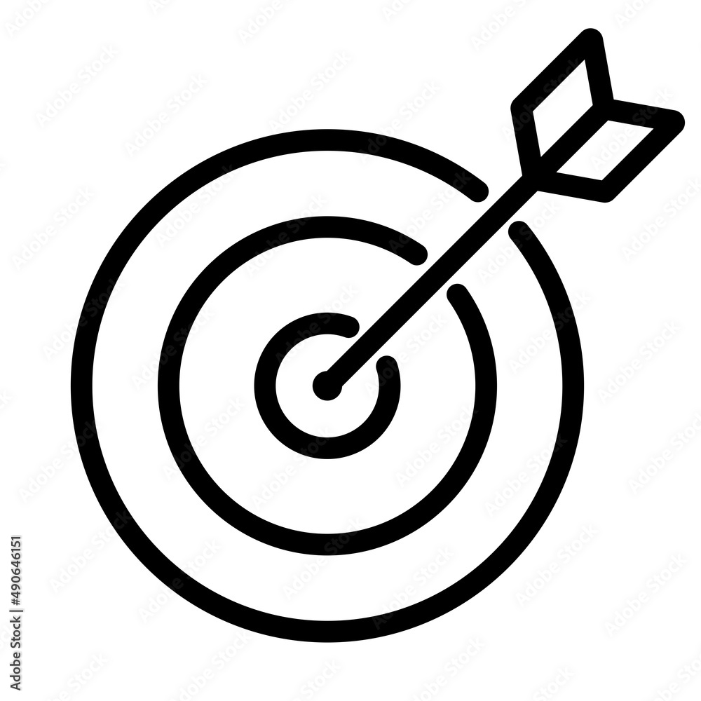 Simple Line Icon goal, target business sign. Illustration Simple Line Icon goal, target business sign. Illustration