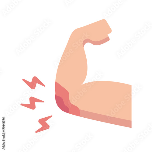  elbow injury flat icon, medical icon