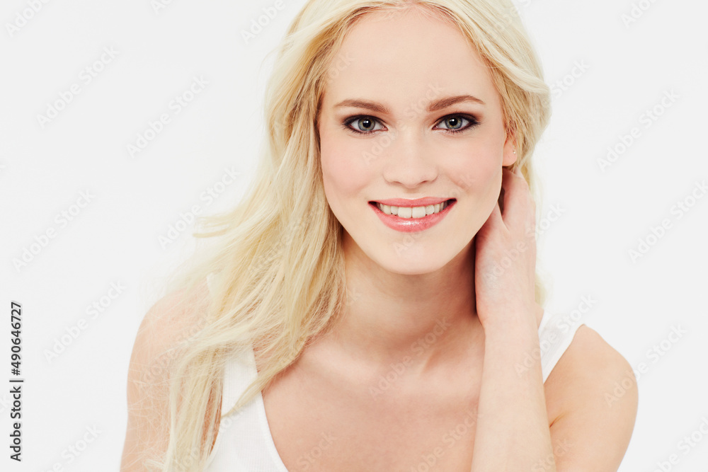 Face of perfection. Portrait of a beautiful smiling blonde. Face of perfection. Portrait of a beautiful smiling blonde.