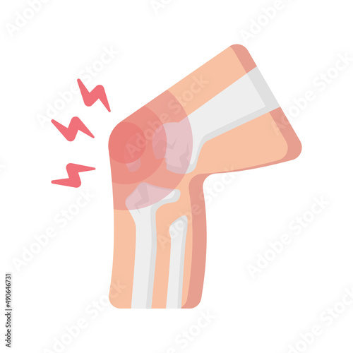 knee pain flat icon, medical icon