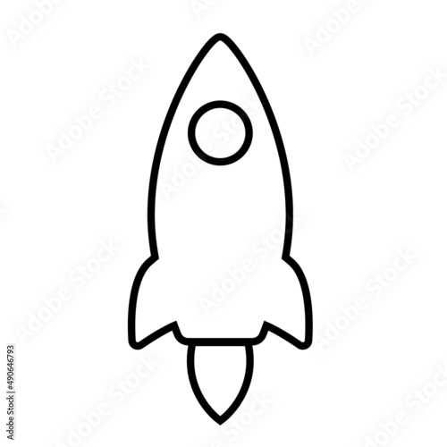Simple Line Icon rocket, start up business sign. Illustration