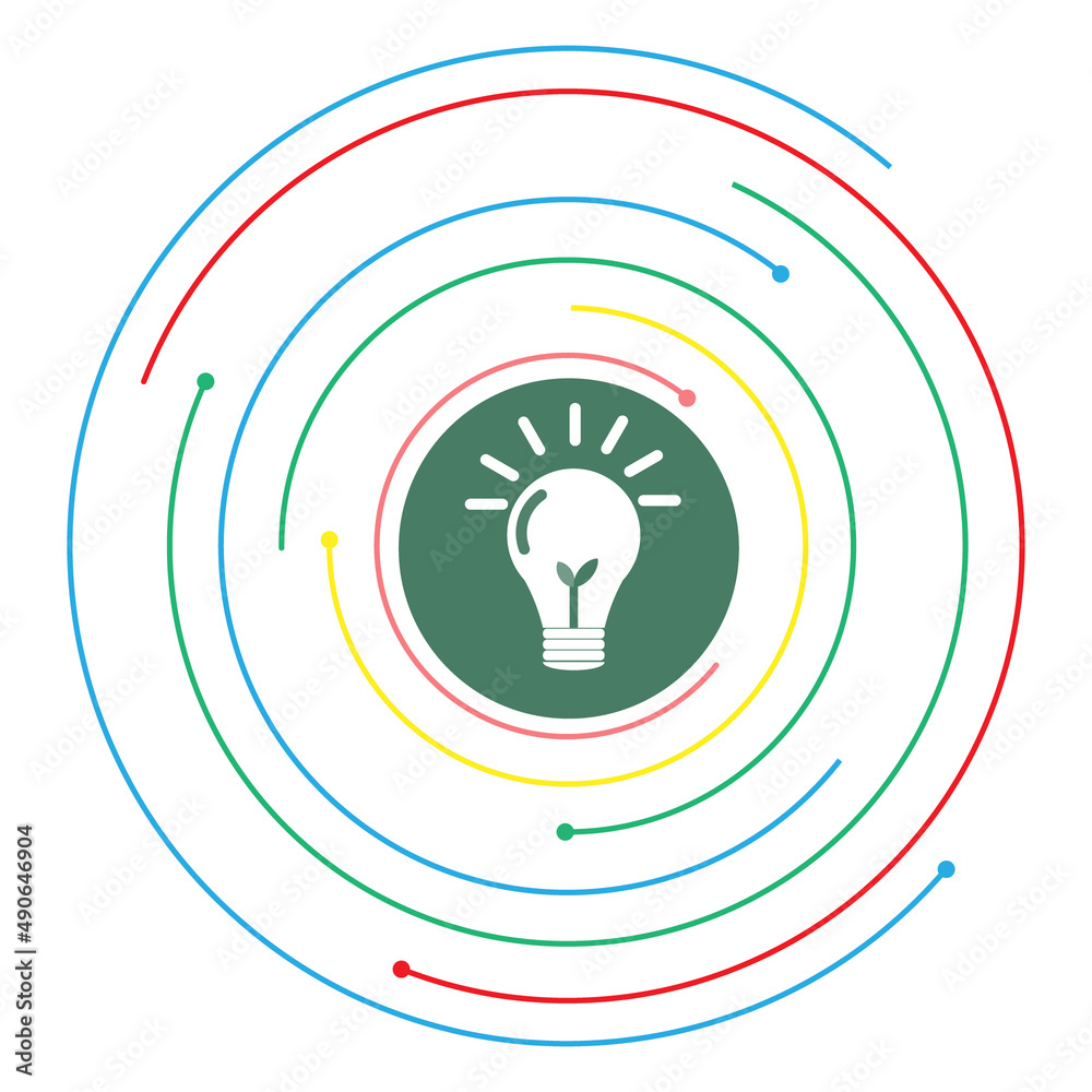 Art & vector illustration light bulb icon on clean enery concept, save environment on light bulb idea with flat icon Art & vector illustration light bulb icon on clean enery concept, save environment on light bulb idea with flat icon