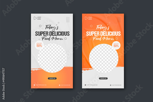 Food social media story  banner post template